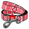 Поводок для собак нейлоновый WAUDOG Nylon, рисунок "Этно красный", регулируемый, Ш 15 мм, Дл 152-183 см - 1