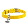Ошейник для собак кожаный WAUDOG Glamour с QR паспортом, без украшений, Ш 15 мм, Дл 27-36 см, желтый - 2