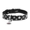 Ошейник для собак кожаный WAUDOG Glamour с QR паспортом, узор "Звёздочка", светящийся/светоотражающий, Ш 25 мм, Дл 38-49 см, черный - 2
