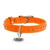 Ошейник для собак кожаный WAUDOG Glamour с QR паспортом, с клеевыми стразами, Ш 15 мм, Дл 27-36 см, оранжевый - 2