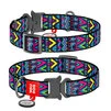 Нашийник для собак нейлоновий WAUDOG Nylon з QR паспортом, малюнок "Інді", металевий пряжка-фастекс, Ш 25 мм, Дл 35-58 см - 1