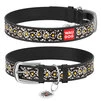 Нашийник WAUDOG Design з малюнком "Ромашки", преміум шкіра, металевий пряжка (ширина 12 мм, довжина 19-25 см), чорний - 1