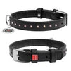Нашийник для собак шкіряний WAUDOG Glamour з QR паспортом, з клейовими стразами, Ш 12 мм, Дл 21-29 см, чорний - 1