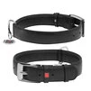 Ошейник для собак кожаный WAUDOG Glamour с QR паспортом, без украшений, Ш 35 мм, Дл 46-60 см, черный - 1