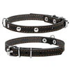 Ошейник "CoLLaR" одинарный с украшениями (ширина 12мм, длина 24-32см), черный - 1