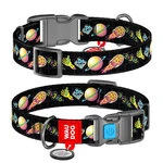 Нашийник для собак нейлоновий WAUDOG Nylon з QR паспортом, малюнок "Рік і Морті 3", пластиковий фастекс, M, Ш 20 мм, Дл 24-40 см