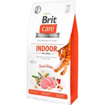Сухой беззерновой корм для кошек, живущих в помещении, Brit Care Cat GF Indoor Anti-stress с курицей 400 г
