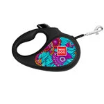 Поводок-рулетка для собак WAUDOG R-leash, рисунок "Лето", M, до 25 кг, 5 м, светоотражающая лента, черный