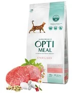 Сухой корм для стерилизованных кошек и кастрированных котов Optimeal Sterilised с высоким содержанием говядины и сорго 10 кг