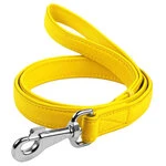Поводок для собак кожаный WAUDOG Glamour, Ш 25 мм, Дл 122 см, желтый