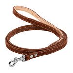 Поводок "CoLLaR" одинарный с прошивкой (ширина 12мм, длина 122см), коричневый