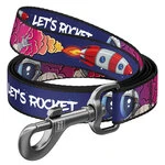 Повідок для собак нейлоновий WAUDOG Nylon малюнок "Космос. Ракета", M, Ш 20 мм, Дл 122 см