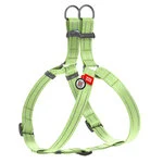 Шлея из восстановленного хлопка WAUDOG Re-cotton с QR паспортом, светоотражающая, пластиковый фастекс, M, Ш 20 мм, Дл 50-80 см, салатовый