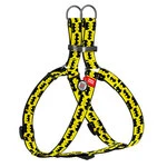 Шлея для собак анатомическая WAUDOG Nylon c QR паспортом, рисунок "Бэтмен Лого", металлическая пряжка-фастекс, Ш 25 мм, Дл 60-90 см