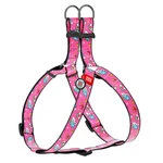 Шлея для собак анатомическая WAUDOG Nylon c QR паспортом, рисунок "Единороги", пластиковый фастекс, Ш 15 мм, Дл 40-55 см