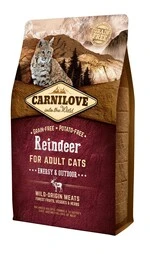 Сухой корм для взрослых активных кошек Carnilove Raindeer Energy &amp; Outdoor 2 кг (8595602512256)