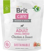 Сухий корм для дорослих собак малих порід Brit Care Dog Sustainable Adult Small Breed до 10 кг. курка з комахами 1кг.