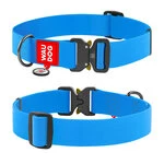 Ошейник для собак водостойкий WAUDOG Waterproof c QR-паспортом, металлическая пряжка-фастекс, Ш 40 мм, Дл 43-70 см, голубой