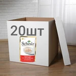 ПАК. Влажный корм для котов Schesir Chicken Sea Bass Куриное филе с морским окунем в желе 20шт по 85 г