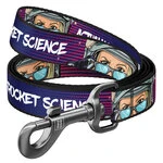 Повідок для собак нейлоновий WAUDOG Nylon малюнок "Космос. Ракетобудування", M, Ш 20 мм, Дл 122 см