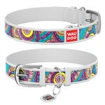 Нашийник WAUDOG Design з малюнком "Казка", преміум шкіра, металевий пряжка (ширина 35 мм, довжина 46-60 см), білий