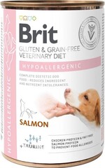 Вологий беззерновий корм Brit Veterinary Diet Hypoallergenic для собак при алергії, лосось та горох 400 г
