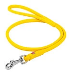 Поводок для собак кожаный WAUDOG Glamour, круглый, Д 10 мм, Дл 122 см, желтый