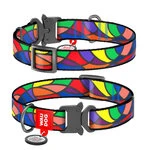 Нашийник для собак нейлоновий WAUDOG Nylon з QR паспортом, малюнок "Вітраж", металева пряжка-фастекс, Ш 25 мм, Дл 31-49 см