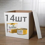 ПАК.Консервированный корм Schesir Cat Tuna Mango консервы для кошек, тунец из манго 14шт по  75 г