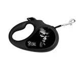 Поводок-рулетка для собак WAUDOG R-leash, малий, до 15 кг, 5 м, светоотражаюча стрічка, чорний