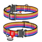 Ошейник для собак нейлоновый WAUDOG Nylon c QR паспортом, рисунок "Линия 1", металлическая пряжка-фастекс, Ш 25 мм, Дл 31-49 см