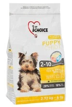 Сухой суперпремиум корм для щенков мини и малых пород 1st Choice Puppy Toy&amp;Small Chicken курица 2.72 кг