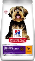 Сухой корм при чувствительном желудке и коже Hill’s Science Plan Adult Sensitive Stomach&amp;Skin Small&amp;MIni с курицей 1.5 кг