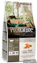 Сухий корм для дорослих котів Pronature Holistic Adult з смаком індички та журавлини 2.72 кг