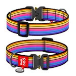 Нашийник для собак нейлоновий WAUDOG Nylon з QR паспортом, малюнок "Лінія 1", металевий пряжка-фастекс, XXL, Ш 35 мм, Дл 43-70 см
