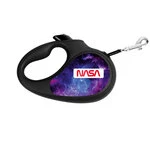 Поводок-рулетка для собак WAUDOG R-leash, рисунок "NASA21", M, до 25 кг, 5 м, светоотражающая лента, черный