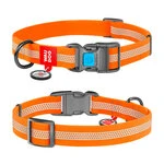Ошейник для собак водостойкий WAUDOG Waterproof с QR-паспортом, светоотражающий, пластиковая пряжка, L, Ш 25 мм, Дл 31-49 см, оранжевый