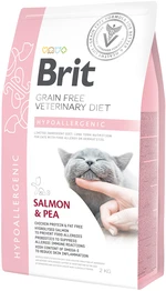 Сухой беззерновой корм Brit Veterinary Diet Hypoallergenic для кошек при аллергии, лосось и горох 2 кг