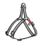 Шлея для собак водостойкая WAUDOG Waterproof с QR-паспортом,светоотражающая, металлическая пряжка-фастекс, S, 15 мм, Дл 40-55 см, серый