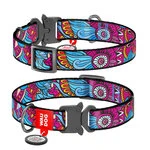 Нашийник для собак нейлоновий WAUDOG Nylon з QR паспортом, малюнок "Літо", металевий пряжка-фастекс, Ш 25 мм, Дл 31-49 см