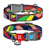 Нашийник для собак нейлоновий WAUDOG Nylon з QR паспортом, малюнок "Вітраж", пластиковий фастекс, Ш 25 мм, Дл 35-58 см