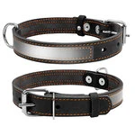 Ошейник "CoLLaR" со светоотражающей лентой (ширина 20мм, длина 32-40см), черный