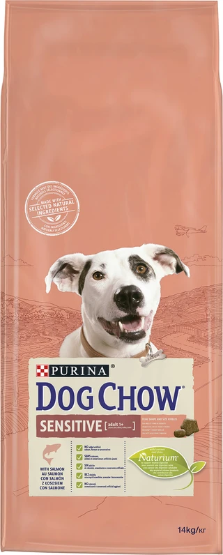 Сухой полнорационный корм Purina Dog Chow для взрослых собак склонных к аллергии с лососем 14 кг