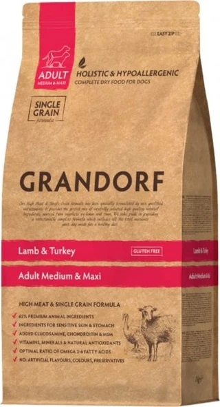 Сухой корм Grandorf Sensitive Care Holistic Lamb &amp;amp; Turkey Brown Rice Adult Medium Breed для собак средних пород с 1 года ягненок, индейка с бурым рисом 10 кг