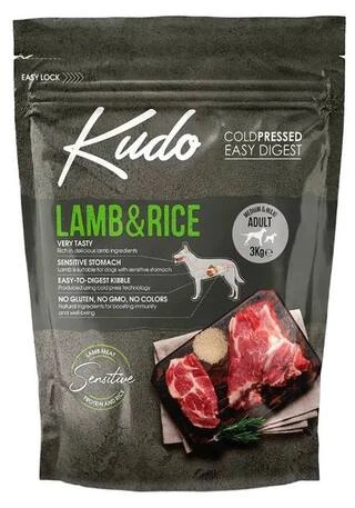 Сухой корм Kudo LAMB &amp;amp; RICE Сухой корм для взрослых собак средних и крупных пород 3 кг (8606109019367)