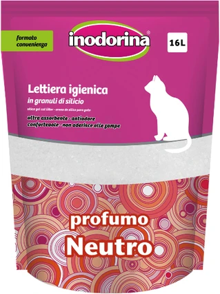 Наполнитель для кошачьих туалетов Inodorina силикагелевый Sanitary Litter без запаха 16л