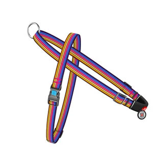 Шлея для собак быстросъемная WAUDOG Nylon c QR паспортом, рисунок "Линия 1", пластиковый фастекс, Ш 25 мм, А 60-80 см, В 70-100 см