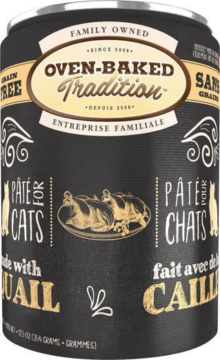 Влажный корм для котов Bio Biscuit Oven-Baked Tradition полностью сбалансированный беззерновой паштет из свежего мяса перепелов 354 г