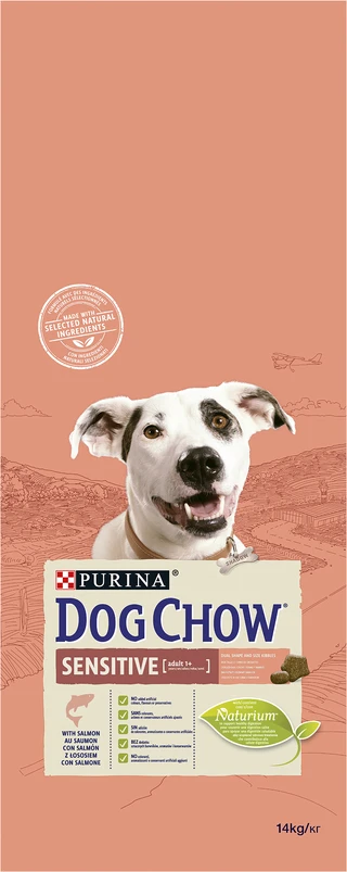 Сухой полнорационный корм Purina Dog Chow для взрослых собак склонных к аллергии с лососем 14 кг