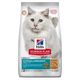 Hill&rsquo;s SCIENCE PLAN Adult Hypoallergenic Сухой беззерновой корм для кошек с чувствительностью к еде с белком и протеином 1,5 кг